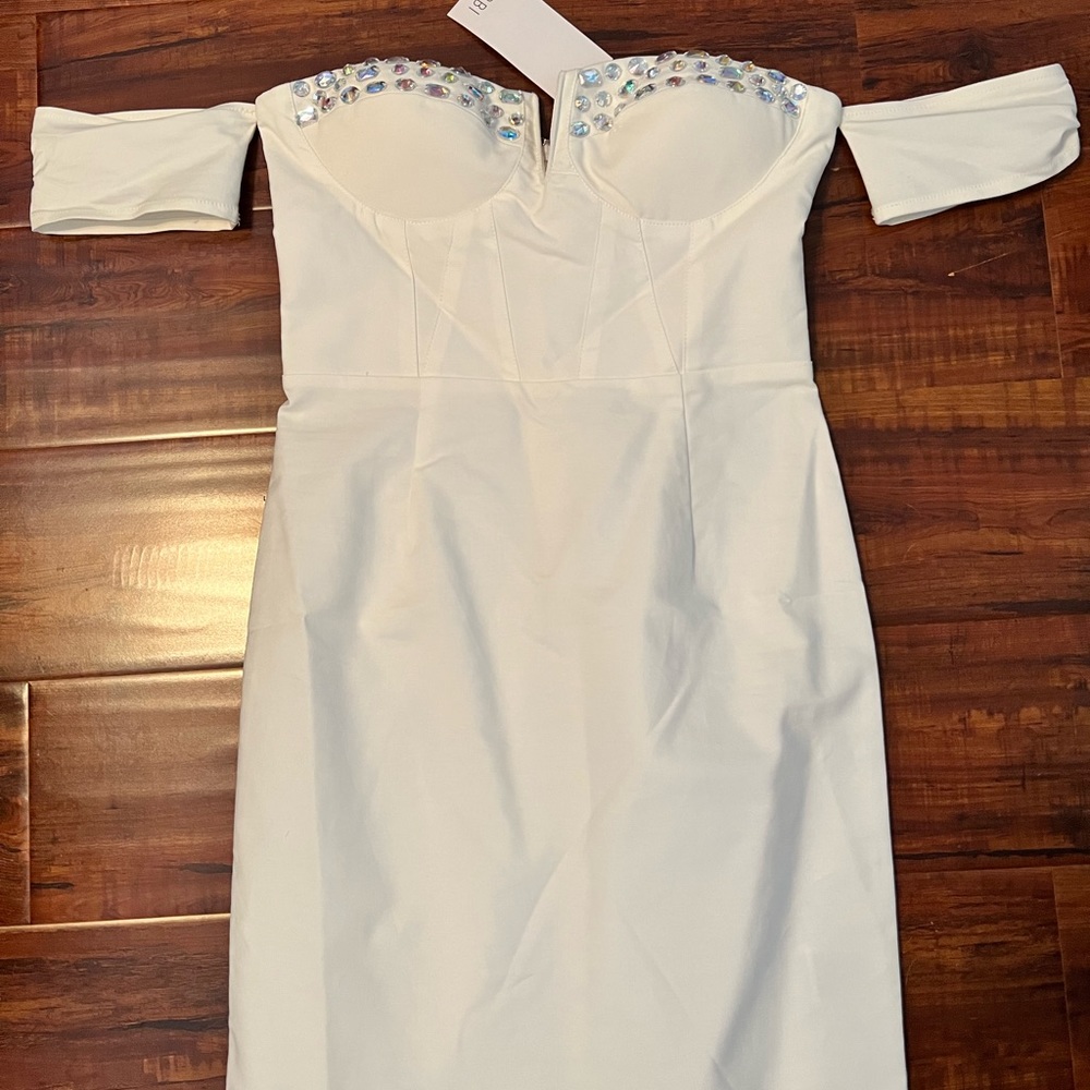 NWT white jeweled dress